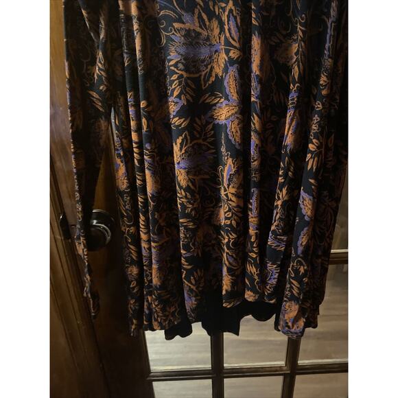 Free People Hello Lover Floral Tunic Dress Top/Mini Noir Combo Womens Sz S Boho - Picture 4 of 8